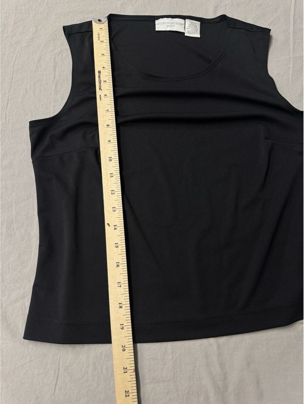Worthington Petite Tank Top Black Silky Like Size Medium - Picture 4 of 5